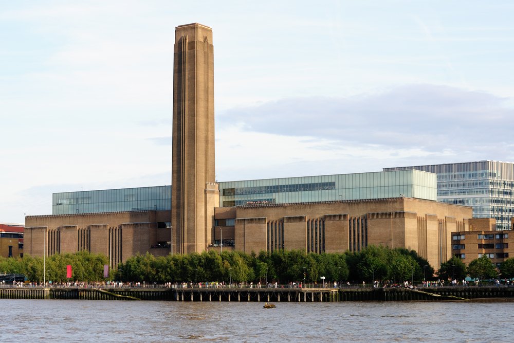 Tate Modern the disused Bankside power station London England UK Europe in the late afternoon